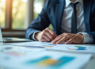 Personne en costume analysant des graphiques financiers