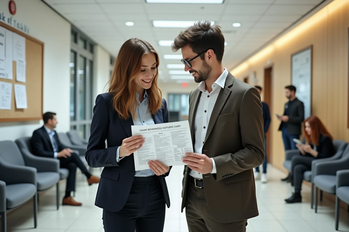 Jeune couple discutant d