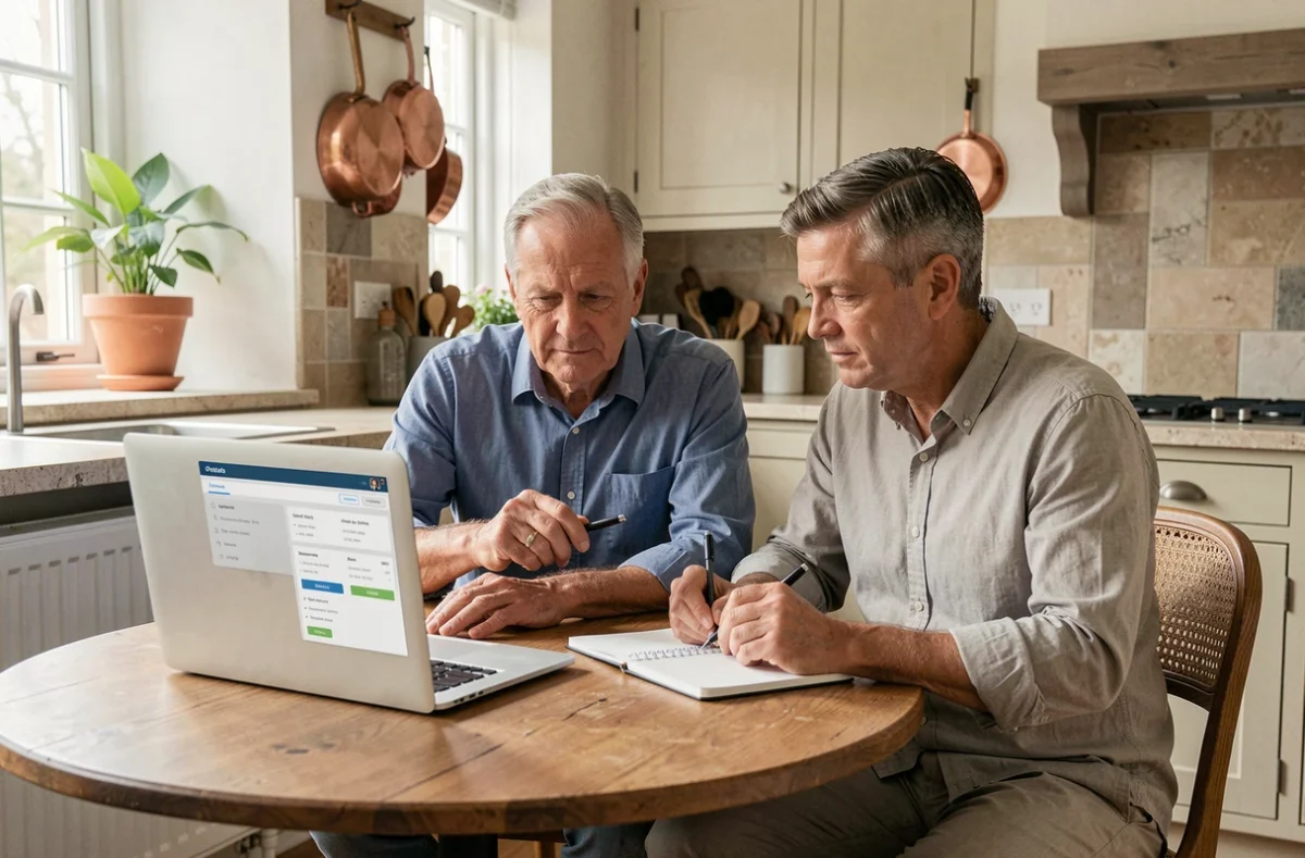 Couple en train d'étudier un investissement en SCPI sur un ordinateur portable à la maison