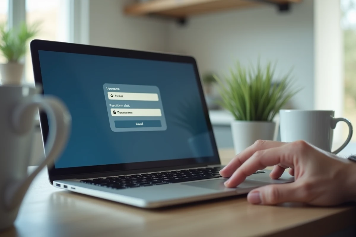 Écran de connexion à un espace client bancaire avec champ identifiant et mot de passe visible