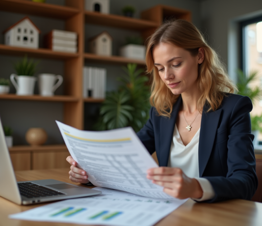 Réforme du statut LMNP : comment optimiser sa fiscalité en 2026 ? Femme professionnelle en bureau organisé et calme