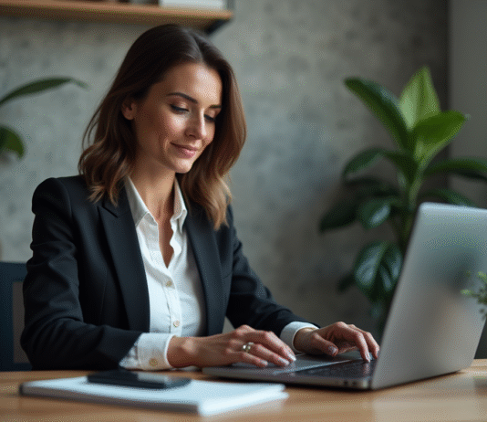 Meilleure crypto à investir en 2025 : Conseils d’experts pour optimiser votre portefeuille Femme confiante analysant des graphiques crypto au bureau