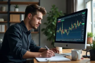 Graphiques en chandeliers utilisés par les traders pour analyser les marchés