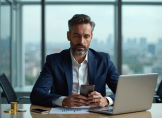 Homme le plus riche en Bitcoin : Qui le détient en 2025 ? Homme d'affaires en costume avec smartphone Bitcoin