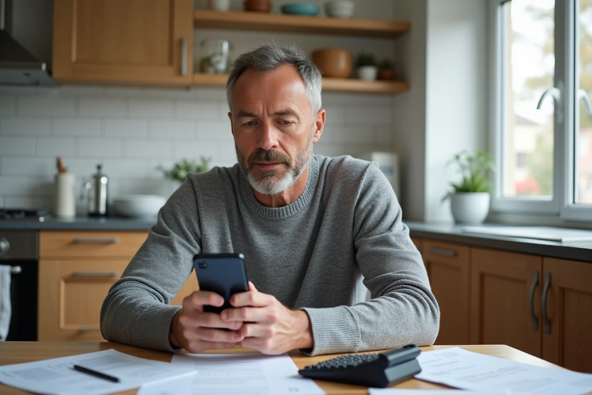 Homme consultant une application bancaire pour optimiser son épargne sur livret A