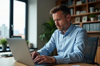 Homme d'affaires regardant des graphiques financiers