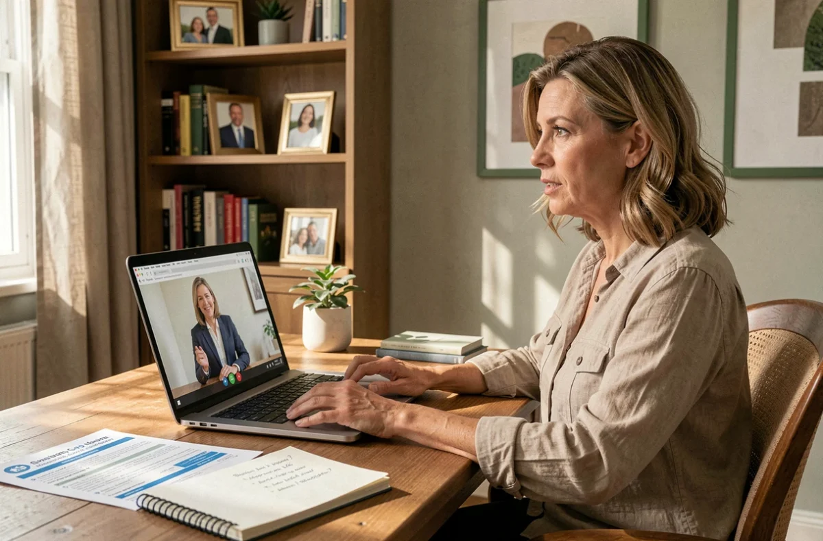 Une cliente reçoit des conseils personnalisés en assurance auto en ligne via Mon Assurance Guide